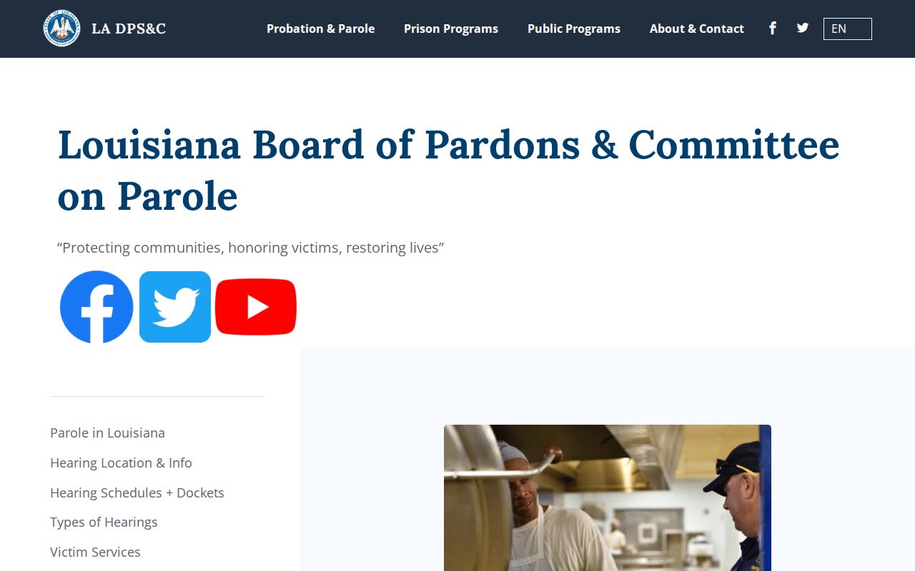 Louisiana Board of Pardons and Committee on Parole official page