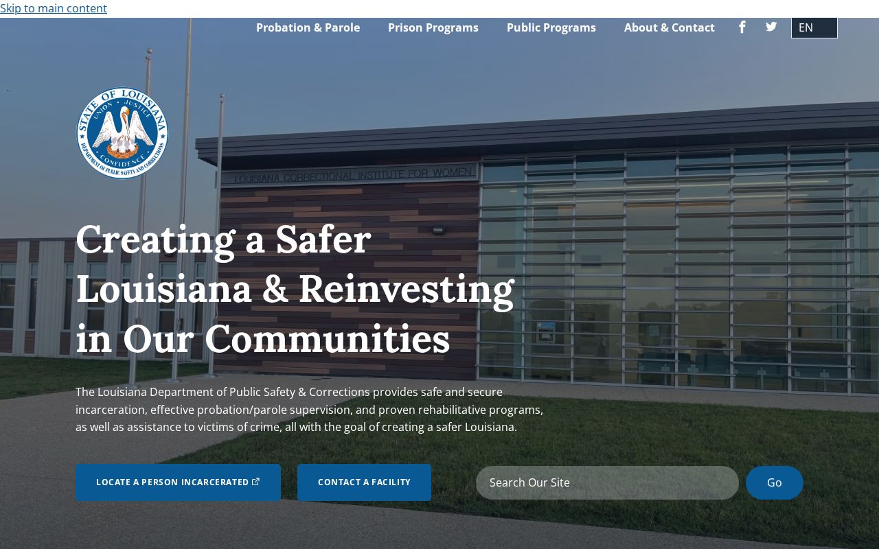 Louisiana Department of Public Safety and Corrections official home page